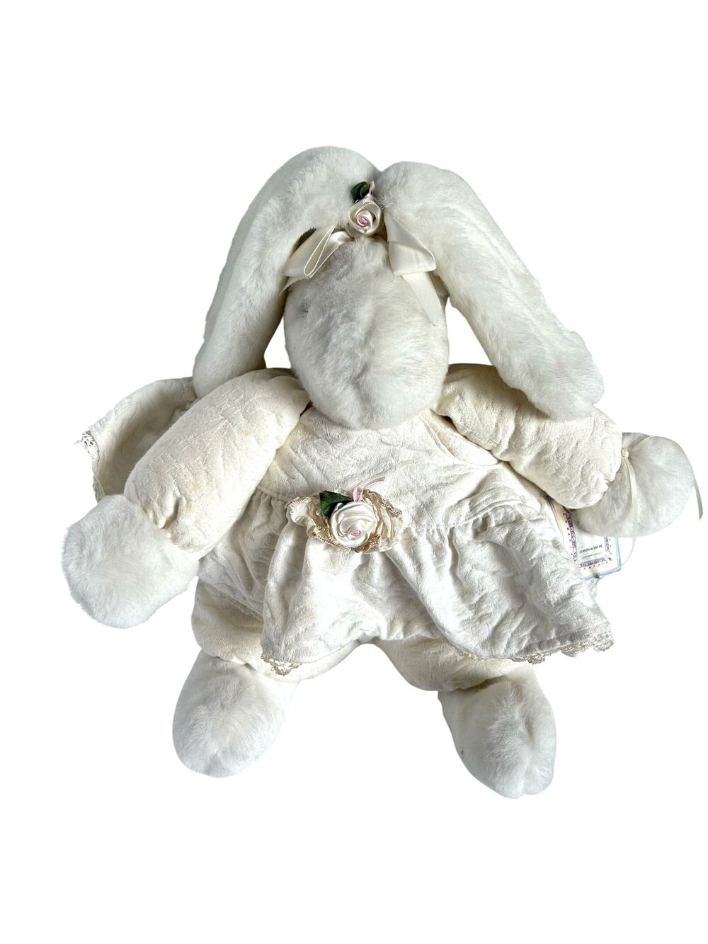 Bunnies By The Bay White Plush Bunny Cozette Soft Handmade Bunny 90s by Maria